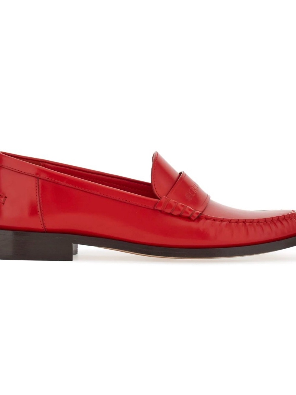 Salvatore Ferragamo Red Leather Penny Loafers